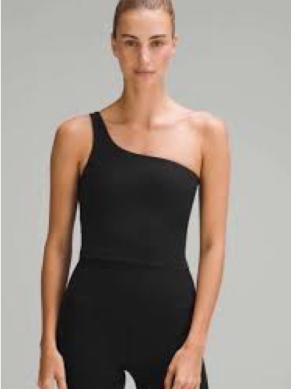 lululemon athletica One-Shoulder Black Stretch Top